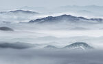 蓝色现代客厅山水 Tif分层