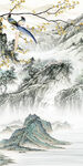 花鸟中式新款玄关 Tif分层