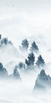 新品现代山水框画 Tif分层