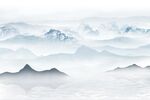 青山绿水简约现代山水背景墙