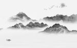 大气灰色背景山水 tif分层