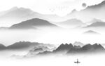 新品高档灰色山水 Tif分层