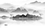 新品灰色背景山水 TIf分层
