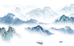 别墅中式现代墙画 TiF分层