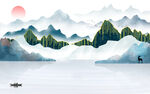 客厅新品山水墙画 TiF分层