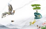 客厅 新款山水墙画 Tif分层