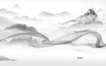 新品墙画灰色山水 TiF分层