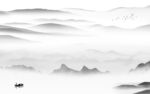 现代墙画灰色山水 TiF分层