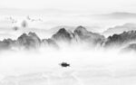 无框画高雅中式山水 Tif分层