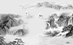 电视灰色客厅山水 Tif分层