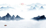 蓝色风景最新山水 TIf分层
