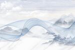抽象线条简约山水背景墙
