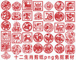 十二生肖剪纸