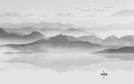 无框画意境大气山水 tiF分层