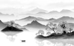 背景墙最新高端山水 tiF分层