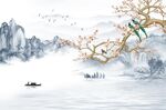 花鸟山水背景墙