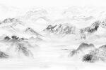 雅士白简约山水背景墙