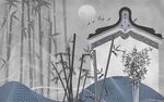 新中式建筑竹子背景墙