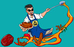 卡通炒菜厨师