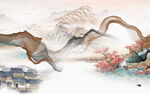 最新山水中式背景 TIf分层