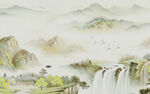 高端山水中式背景 TIf分层