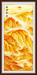 五岳独尊迎客松泰山日出玄关画