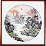 国画山水国画旭日东升 