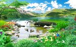 山水流水背景墙