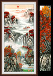万山红遍国画山水玄关画