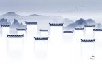 徽派 背景墙新山水 Tif分层