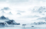 水墨新简约山水画 TIf分层