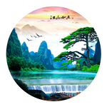 圆形山水画