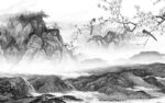  山水最新灰色墙画 TIf分层
