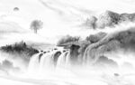 客厅灰色新山水画 TIf分层