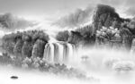 爆款灰色新山水画 TIf分层