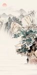 中国风现代山水玄关 Tif分层