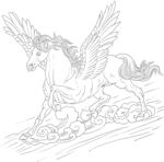 白描马