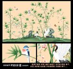 高清大型壁画手绘花鸟壁纸