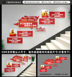 学习英雄精神党建楼梯文化墙