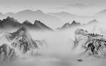 爆款 客厅灰色山水 TIf分层
