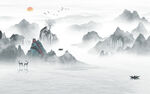 古风中式山水背景