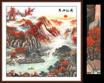 万山红遍国画新中式山水装饰画