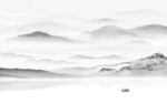 大气 灰色客厅山水 Tif分层