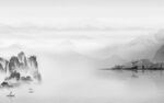 人气 现代灰色山水 Tif分层
