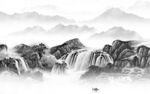 最新 灰色现代山水 Tif分层