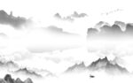 大气灰色现代山水 Tif分层