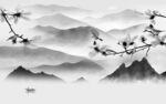 人气灰色中式山水 tiF分层