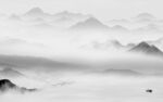 高清 灰色中式山水 tiF分层