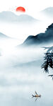 简约山水中式玄关 tiF分层
