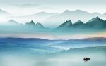 高清 中式山水墙画 TIf分层